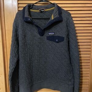 Patagonia Navy Blue Quilted Pullover Sweatshirt
